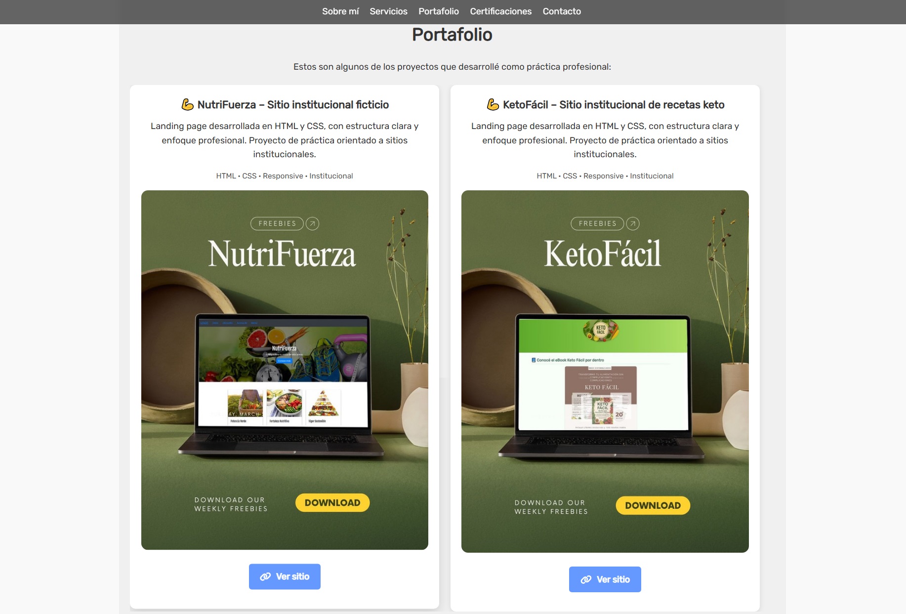 Portafolio visual de proyectos realizados