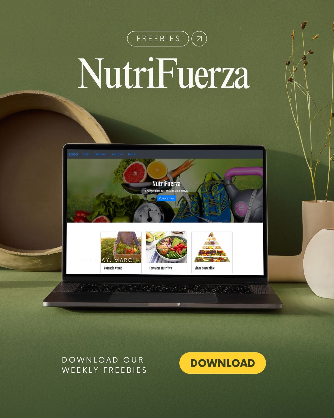 Landing page de NutriFuerza con diseño institucional moderno
